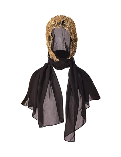 zhxinashu Muslim Islam Hijabs Arab Women Lace Beads Headscarf