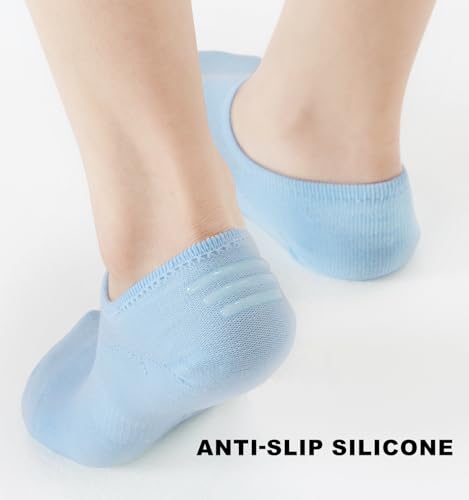8 pairs No Show Socks for Women Men Non Slip Cotton Low Cut Flat Invisible Casual Socks3
