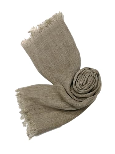 Image of Shanlin Unisex Natural Color 100% Linen Scarves for Men and Women