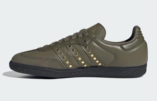 Image of adidas Samba OG Women's Shoes, Medium Dark Khaki /Olive Strata-Core Black, Size 10