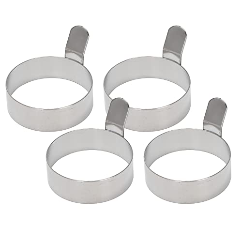Jrudjsnhhty 4 Piezas Anillos para FreíR Huevos Modelo de Tortilla de Acero Inoxidable Anillos para Panqueques CíRculo Molde Redondo de Pocha Frita con Manija S