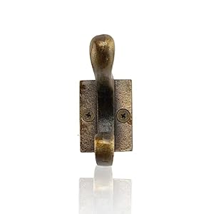 CRAFTSMAN ROAD Vintage Cast Iron Wall Hooks (Antique Brass Finish, Set of 4) - Rustic, Farmhouse Coat Hooks | Great for Coats, Bags, Towels, Hats | Classic Stout CRAFTSMAN ROAD Vintage Cast Iron Wall Hooks Antique Brass Finish Set of 4 Rustic Farmhouse Coat Hooks Great for Coats Bags Towels Hats Classic Stout