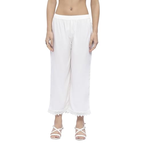Pantalon décontracté droit en maille haut de gamme écru taille M