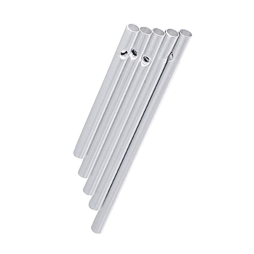 GARIOUANS 25 Stück Teiliges Windspielrohr Set aus Aluminium Durchmesser Verschiedene Längen Silberne Hohle Klangstäbe Rostfrei Vorgebohrt für DIY Windspiele und Dekorationen Innen und Außen