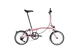 Brompton Folding Commuter Bike C Line 12-Speed | Compact, Lightweight, Urban Bike for Adults (Flamingo Pink, Mid)