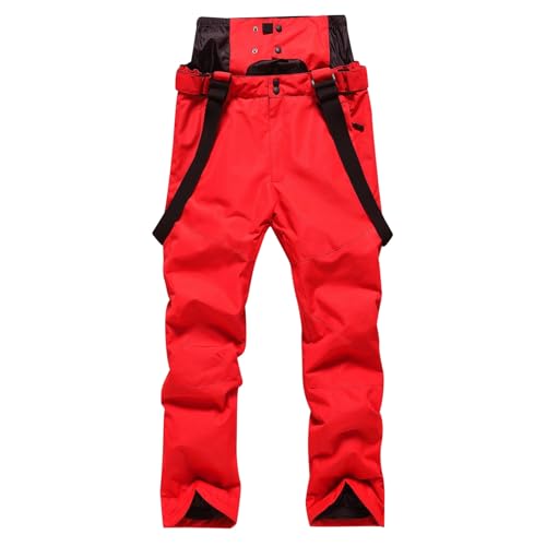 Duohropke Pantalon de ski pour homme - Coupe-vent - Imperméable - Doublure chaude et amovible - Pantalon softshell - Pantalon de snowboard avec bretelles...