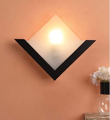 Areezo Wall Light for Bedroom Living Room Dining Table Kitchen Home Decoration Ceiling Night Hall Wooden Glass Shade Lamp Lighting Stylish Latest Scones(AC,Bulb Not Included)