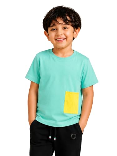 Image of Pilolo Kids Soft Cotton Lycra Pocket T-Shirt for Boy's