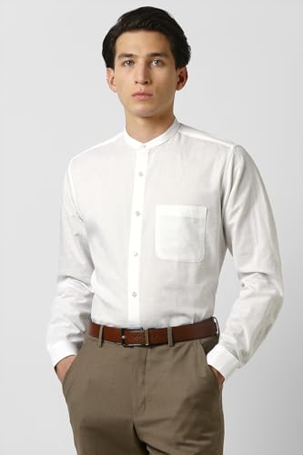 Image of Van Heusen Men Cotton Solid Regular Fit Shirt