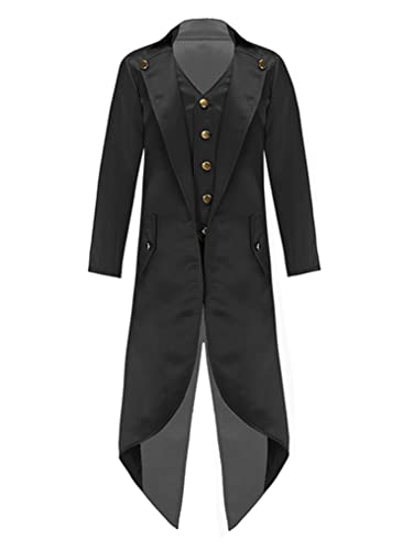 Choomomo Kids Boys Girls Medieval Steampunk Tuxedo Halloween Vampire Tailcoat Jacket Victorian Frock Coat