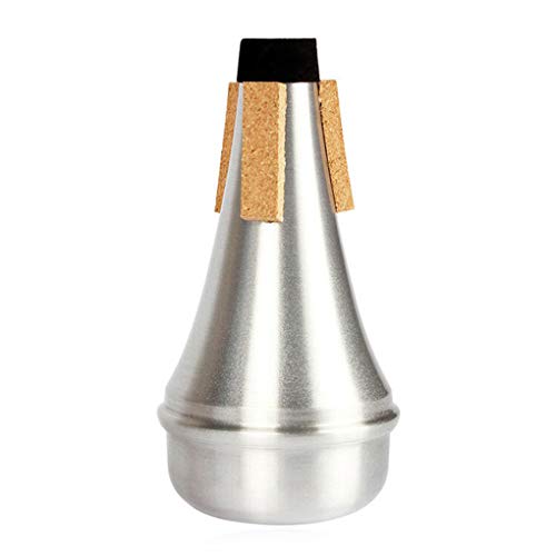 BeIilan Trompette Droite en Alliage d'aluminium Sourdine Trompette Débutant Pratique Silencer Outil Instrument à Vent Accessoires Cover