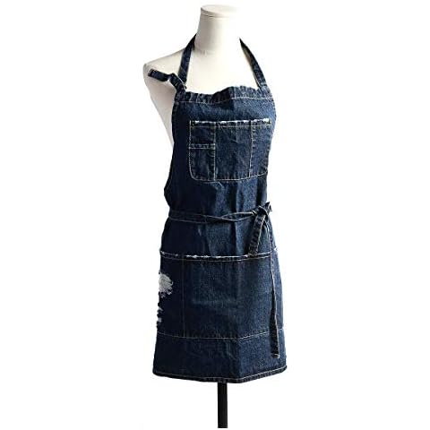 Pincy Unisex Denim Cooking Apron with Pockets Cover