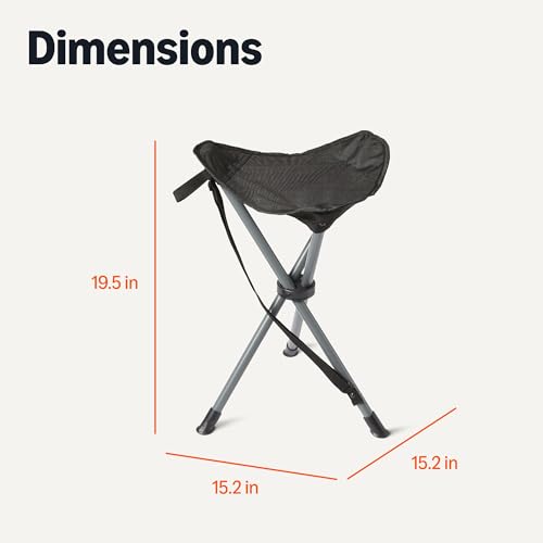 Image of Amazon Basics Portable Camping Stool, Collapsible, Lightweight, for Hiking, Hunting, Fishing, Black
