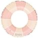 Large Swim Ring with Handles for Kids Adults, 35 Inch Classic Striped Pool Inner Tubes, Inflatable Pool Floats, Float Naked, Pool Floaties Adult Size for Summer Pool Party Beach Pink