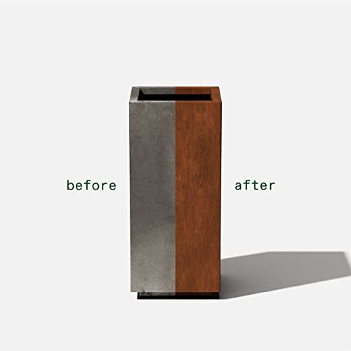 Image of Veradek Corten Steel Series Pedestal Planter - Tall Corten Steel Planter for Outdoor Porch /Patio | Naturally Rusting Steel for All-Weather Use | Modern Rustic Decor for Tall Plants, Trees, Flowers