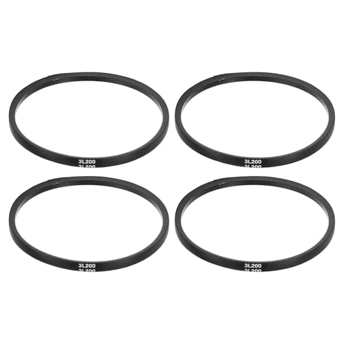 uxcell 4Pcs 3L200 Classic Wrapped Rubber V-Belt, 20"(508mm) Outside Circumference, 3L Profile V Belt 3/8" Width 7/32" Height