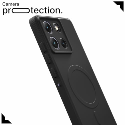 Image of Pikkme Back Cover for Motorola Moto G86 Power 5G Soft Matte Silicone Mag-Safe Design (Mag-Safe Not Support) Camera Protection | Slim Fit Bumper Cover (Black)