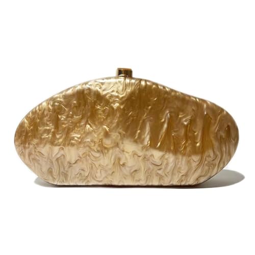 Image of Acrylic Shell Clutch Purse for Women Metallic Evening Bag Large Designer Acrylic Handbag for Wedding Party Prom