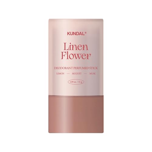 Image of KUNDAL Korean Skin Care Perfumed Deodorant Stick, Linen Flower, 1.09 oz - 72 Hour Odor Care, Tea Tree Leaf Extract, Oil Control & Moisturizing Care, Comfort-Feel Formula
