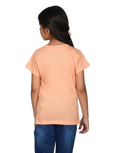 Image of Kids Round Neck Girls Tshirt | Short Sleeves | Natural Organic 100% Cotton Soft Comfortable Fabric | Plain Color Original Branded Half Sleeve | School t-Shirt for Girl Kid | Sleepwear Everyday Casual