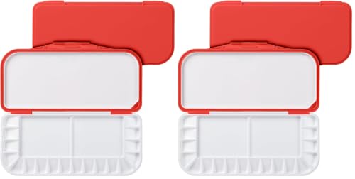 Image of Mr. Pen- Airtight Watercolor Palette with Lid, 18 Wells & 2 Mixing Areas (Pack of 2)