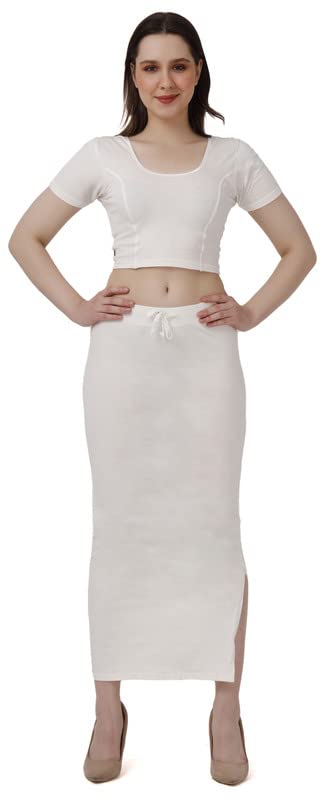Image of Lycra Blend Cotton Saree Shapewear Petticoat for Women and Girls, Skirts Shapewear Dress for Saree