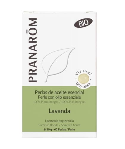 PRANARÔM Perlas de Lavanda Verdadera BIO – Mini Cápsulas Predosificadas de Aceite Esencial – Sueño y Estrés – 100% Puro y Natural – HECT – 60 Perlas
