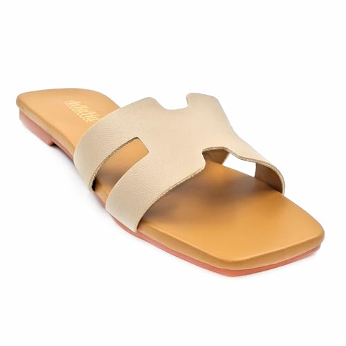 Image of flats for women stylish daily use flip flops slides girls slippers open toe footwear sandals
