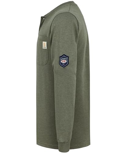Image of BOCOMAL FR Shirts Flame Resistant Shirt 5.5oz 100% Cotton Light Weight CAT2 Fire Retardant Henley Shirts