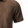 Mens Polo Shirts Cowboy Short Sleeve Distressed Washed Relaxed Fit Casual Vintage Solid Button Up Shirt Top Breathable Oversize T-Shirt Casual Summer Golf Office Travel Wear Brown 4XL #4