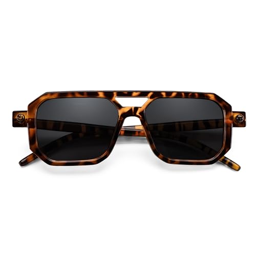 FEISEDY Toddler Sunglasses, Vintage Pilot Square, Flexible TPEE Kids Shades for Boys Girls Age 0-6 B0188