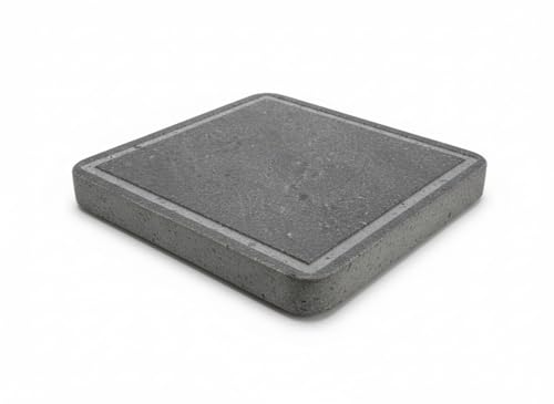 Piedra Volcánica PIEDRASAR para Asar Carne a la Piedra - Apta para barbacoa, fuego directo y horno- Con surco antigoteo y medida de 30x25x3