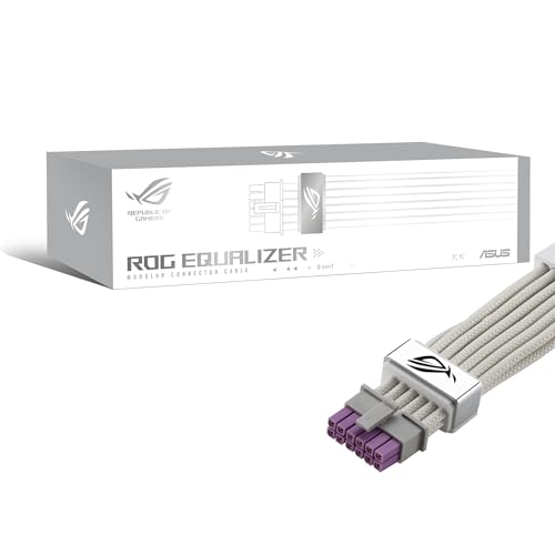 Image of ASUS ROG Equalizer White Edition 12V-2x6 PCIe Cable (ATX 3.1 & PCIe 5.1, Load Balance PSU-to-ROG Equalizer Power, Reduction of Current Variation, Enhanced Graphics Card Protection), 3 Year Warranty