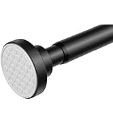 AIZESI Shower Rod, Adjustable 41-75 Inch Black Shower Curtain Rod, 1" Diameter Tension Rod No Dri...