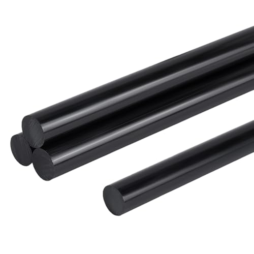 PH PandaHall 4 Stück Kunststoffstab Rund Acetal Copolymer Stäbe 12.5mm Durchmesser 30cm Schwarze Kunststoff Stützstäbe Zum Basteln Nicht Beschädigende Stempel Erweitern