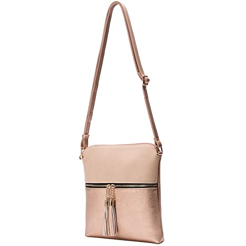 Image of Solene Womens Lightweight Medium Crossbody Purse with Tassel, Perfect Size Crossbody Bags for Daily Use, travel