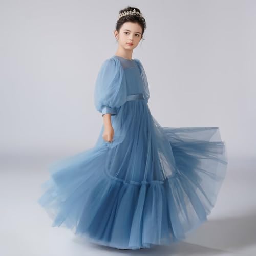 dideyttawl Girls Formal Dresses Size 4-16 Full Length Tulle Flower Girl Dress for Wedding Junior Bridesmaid Dresses for Girls3