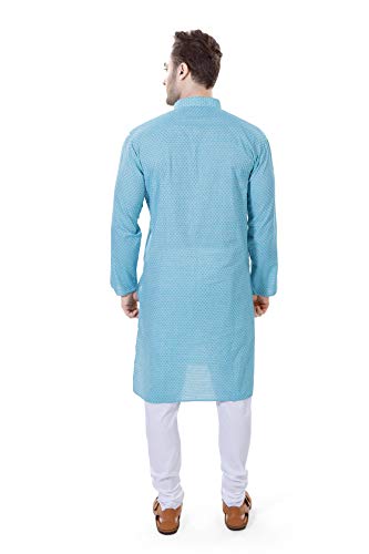 Image of LUCKWIN Men's Regular Fit Cotton Kurta Pyjama Set, Full-Sleeve, Mandarin Collared Neck, Ideal for Every Occasion, Cotton Made, Lightweight and Comfortable