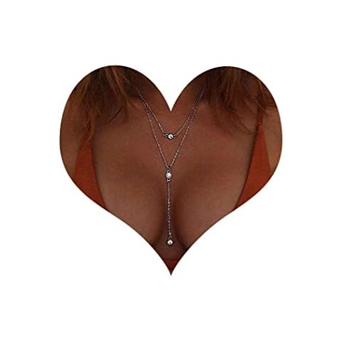 Jovono Boho Rhinestone Pendant Necklaces Gold Long Y Necklace Layered Lariat Necklace Chain Jewelry for Women Cover