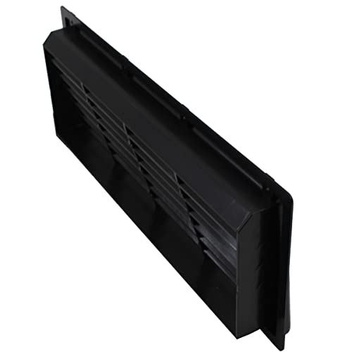 Rejilla de ventilación para frigorífico, caravana, caravana, barco, 374 x 148 mm, color negro
