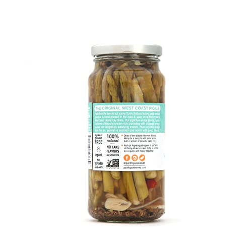 Image of Asparagusto - Pickled Asparagus Spears - Gourmet Preserved Vegetables for Garnishes - non-GMO, Kosher, Gluten-Free 16 Fl Oz (6-pack)