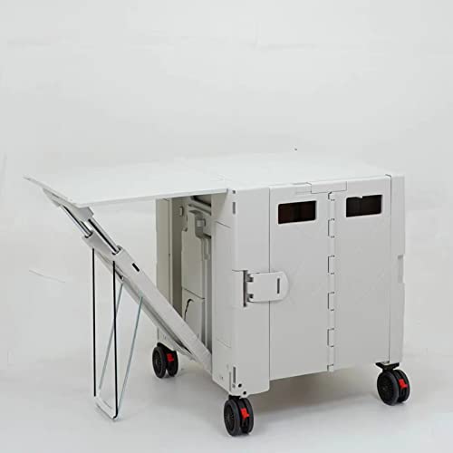 Image of Jrameoy Outdoor Camping Picnic Trolley Storage Box Folding Trailer Trunk Car Storage Trolley Suitable for Outdoor Adventures (beige A)