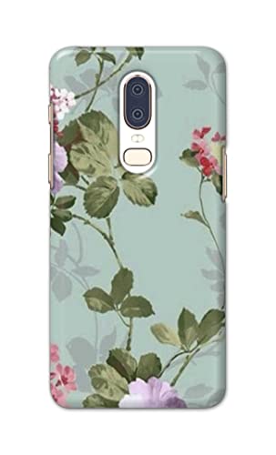 Image of Printed Hard Back Cover Case for OnePlus 6 Back Cover (Floral Painting) -702
