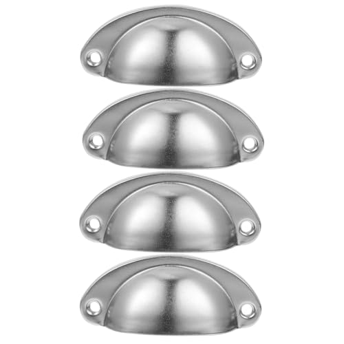 LOORGVEL 4個 医薬用キャビネット引き出し取っ手 アイアン製頑丈なメタルハンドル アンティーク風半形プルハンドル 多用途ドレッサー家具用