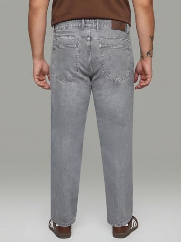 Image of Urbano Plus Men's Relaxed Fit Washed Denim Jeans Non-Stretchable