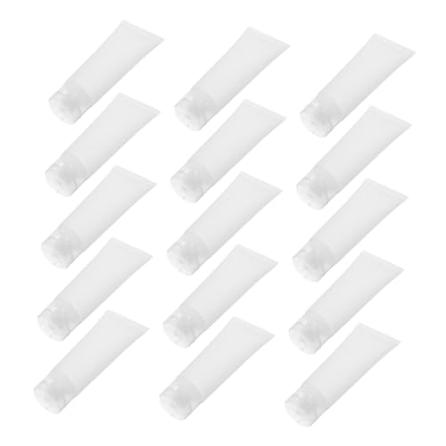 CALLARON 50 Piezas Envases de Crema de Viaje Tubos Rellenables con Tapa Abatible Botellas Plásticas Reutilizables para Loción Limpiador y Pasta de Dientes Compactos y Resistentes Fugas