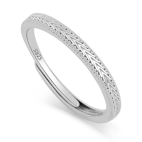 Meissa Alianzas Anillos de Compromiso para Pareja Plata de Ley 925 Ajustables Regalo Boda Promesa Aniversario, Mujer 2mm sin Circonita