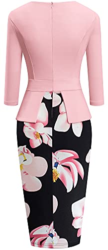 HOMEYEE Women's Elegant Chic Bodycon Formal Dress B288 (XXL, A-Light Pink)