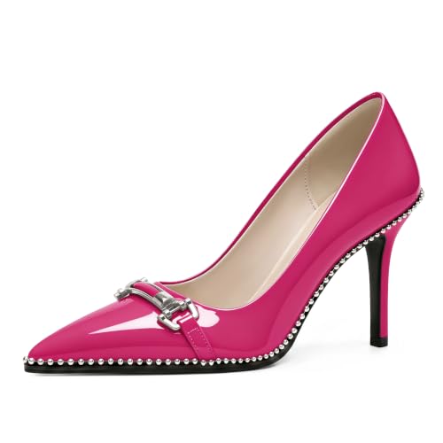 Image of Women's High Heel Pumps Stiletto Heel Pumps for Women Pointed Toe Heels Elegant Classic 3.5 Inch Beaded Pumps
