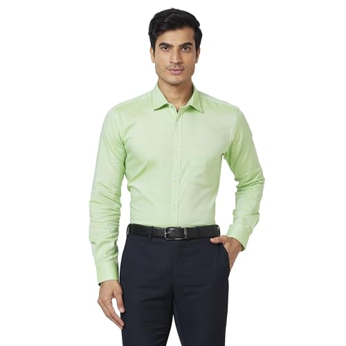 Image of Park Avenue Men's Pure Cotton Structure Pattern Slim Fit Semi Cutaway Collar Full Sleeve Formal Shirt